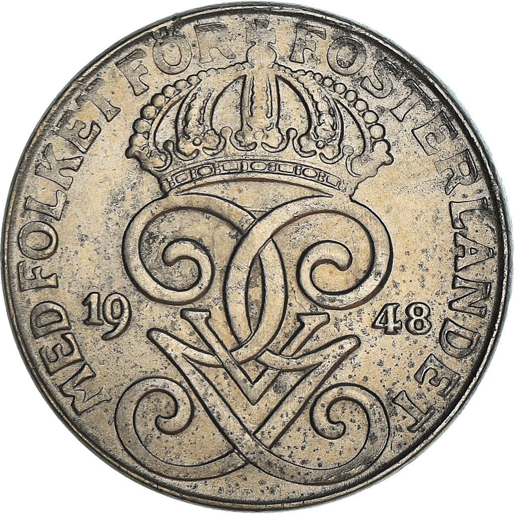 Swedish Coin 2 Öre | King Gustaf V | Sweden | 1942 - 1950