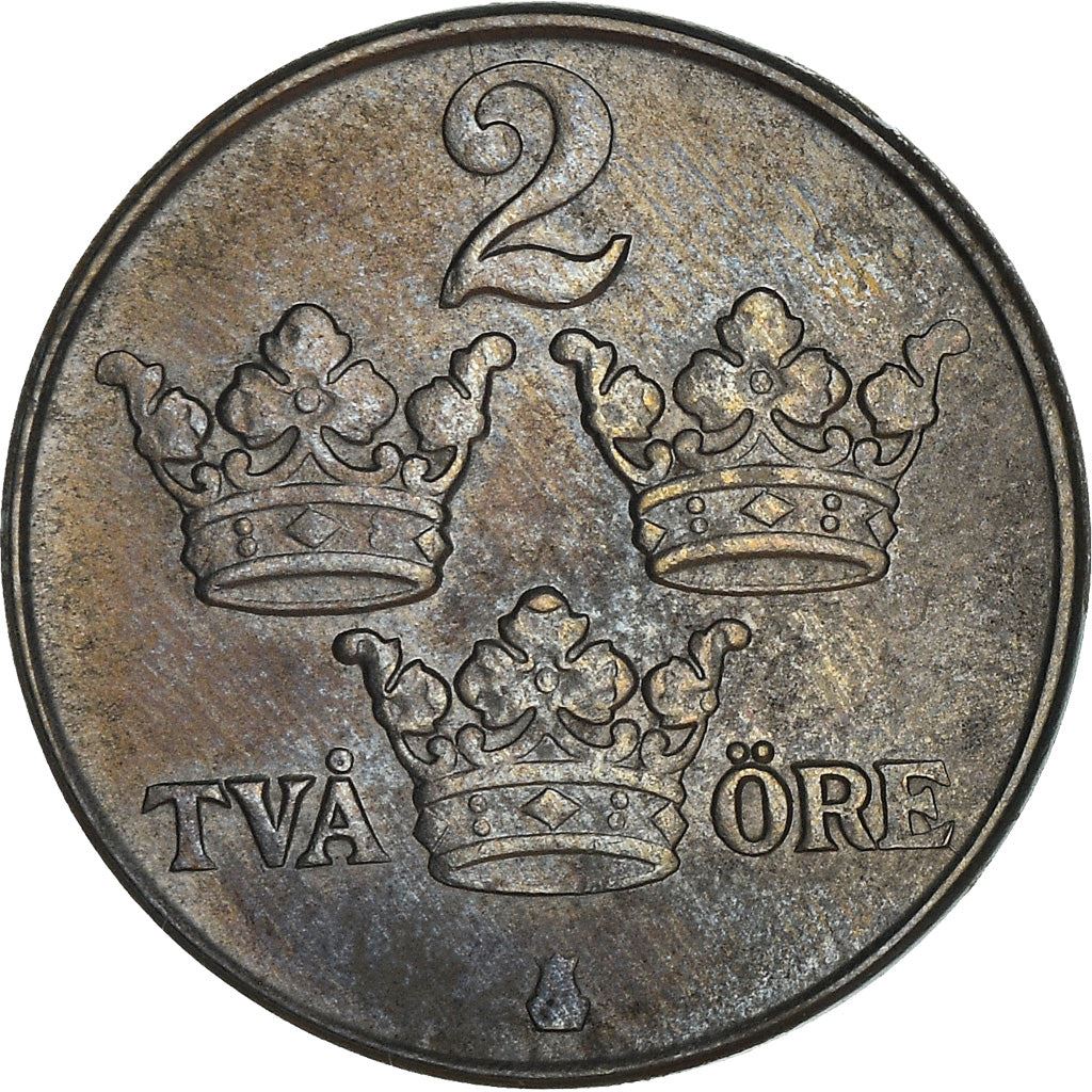 Swedish Coin 2 Öre | King Gustaf V | Sweden | 1942 - 1950