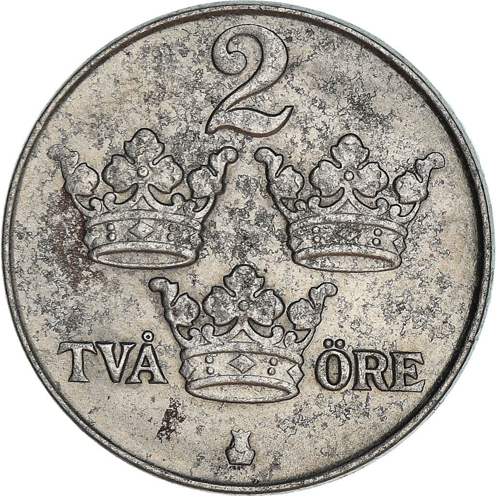 Swedish Coin 2 Öre | King Gustaf V | Sweden | 1942 - 1950