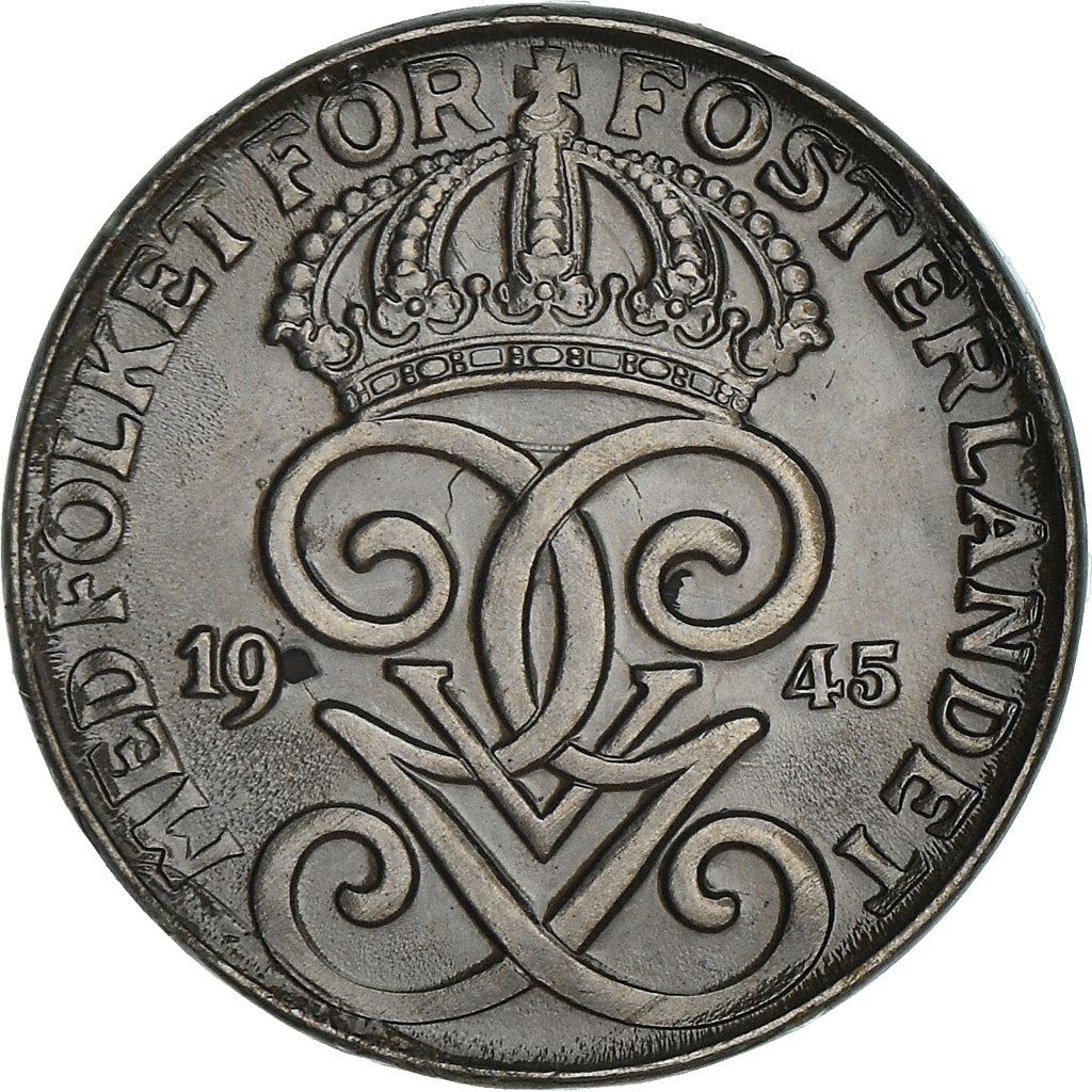 Swedish Coin 2 Öre | King Gustaf V | Sweden | 1942 - 1950