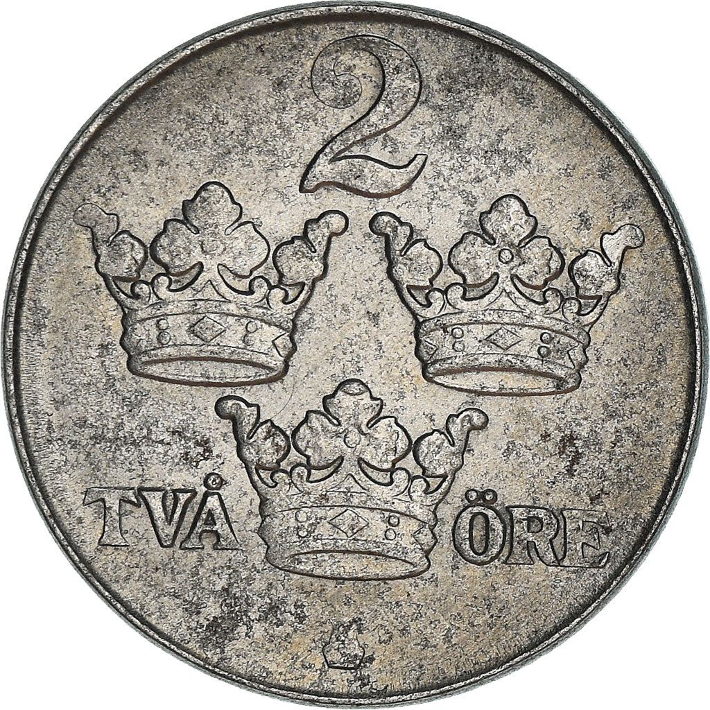 Swedish Coin 2 Öre | King Gustaf V | Sweden | 1942 - 1950