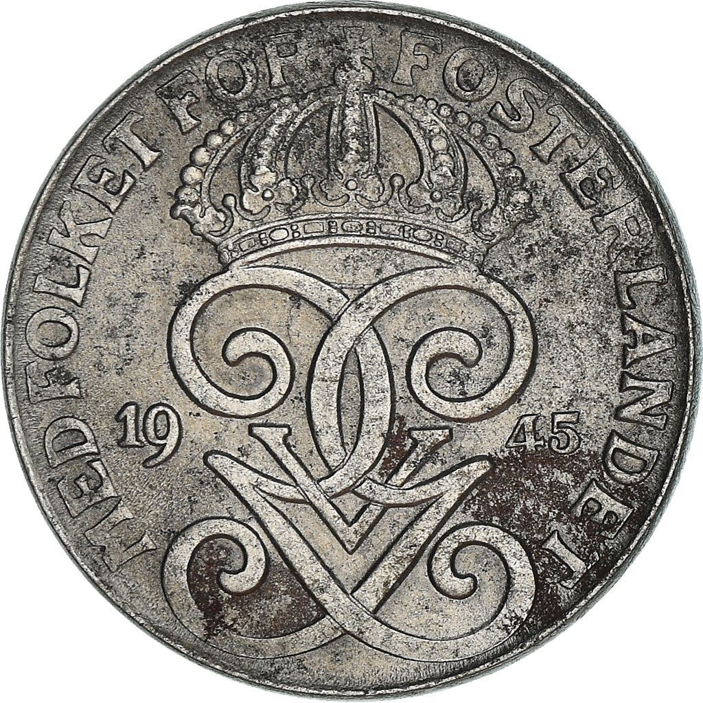 Swedish Coin 2 Öre | King Gustaf V | Sweden | 1942 - 1950