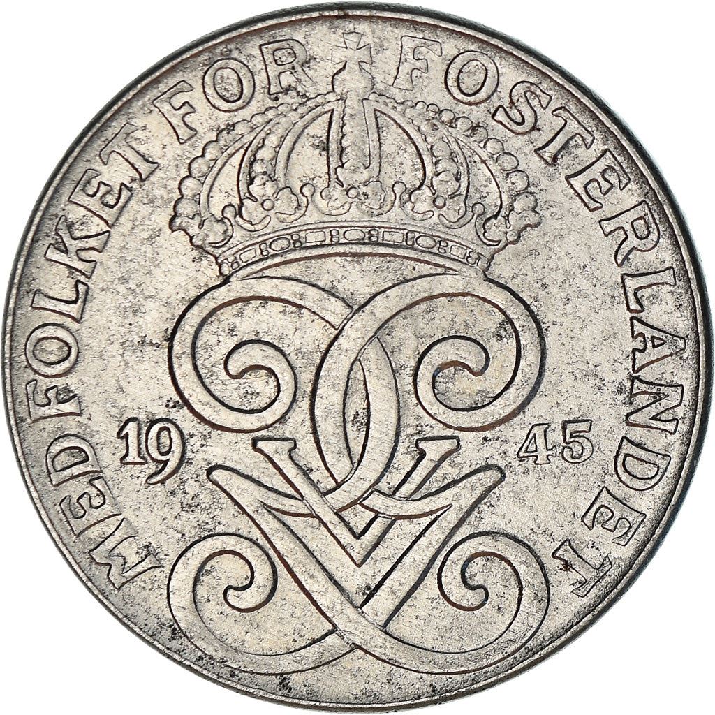 Swedish Coin 2 Öre | King Gustaf V | Sweden | 1942 - 1950