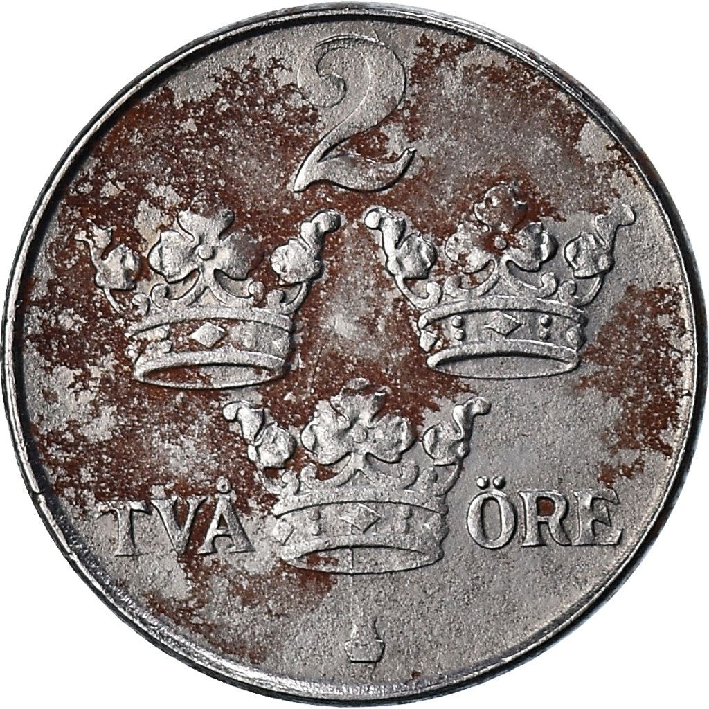 Swedish Coin 2 Öre | King Gustaf V | Sweden | 1942 - 1950