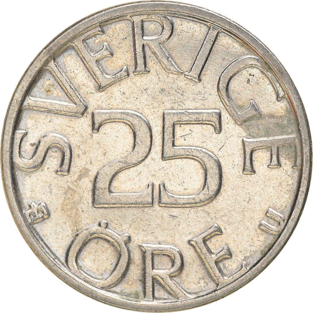 Swedish Coin 25 Öre | King Carl XVI Gustaf | Sweden | 1976 - 1984