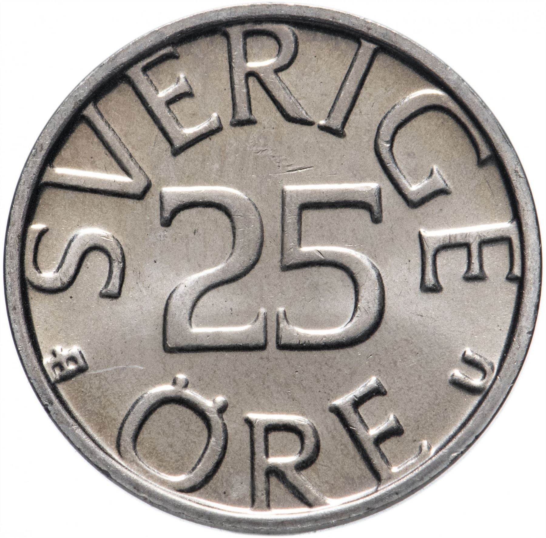 Swedish Coin 25 Öre | King Carl XVI Gustaf | Sweden | 1976 - 1984