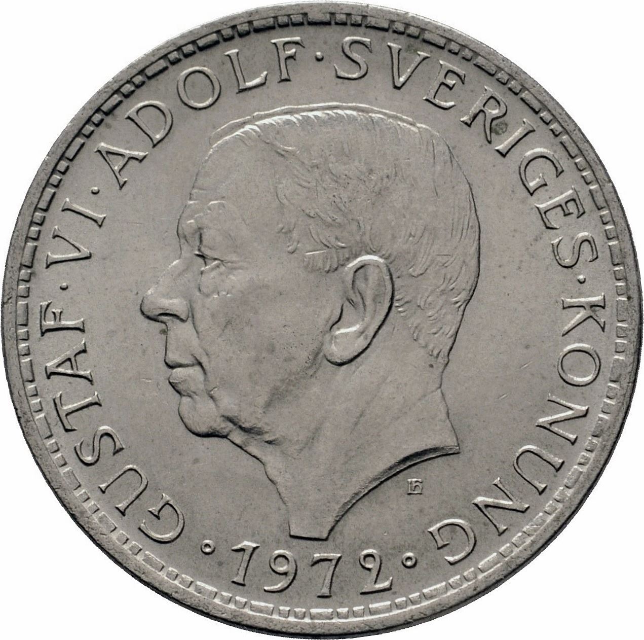 Swedish Coin 5 Kronor | Gustaf VI Adolf | Sweden | 1972 - 1973