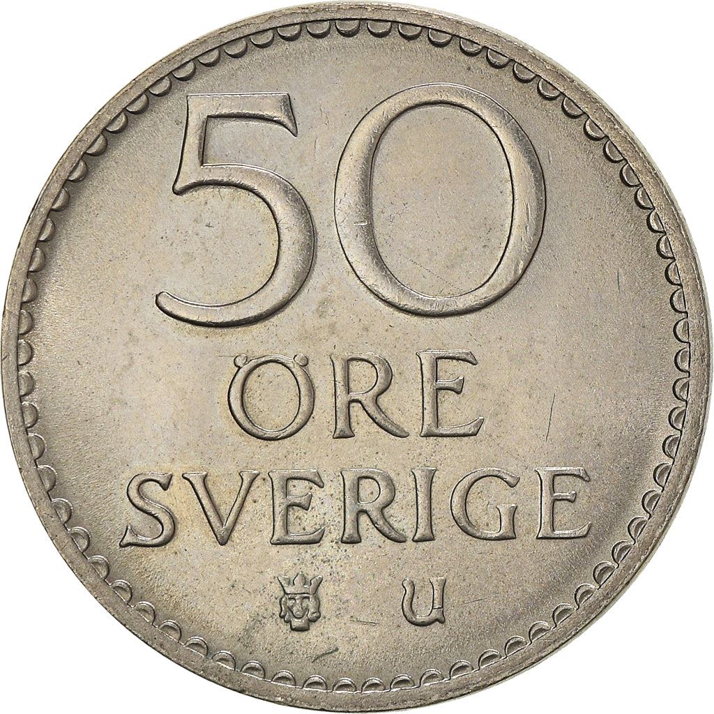 Swedish Coin 50 Öre | King Gustaf VI Adolf | Sweden | 1962 - 1973