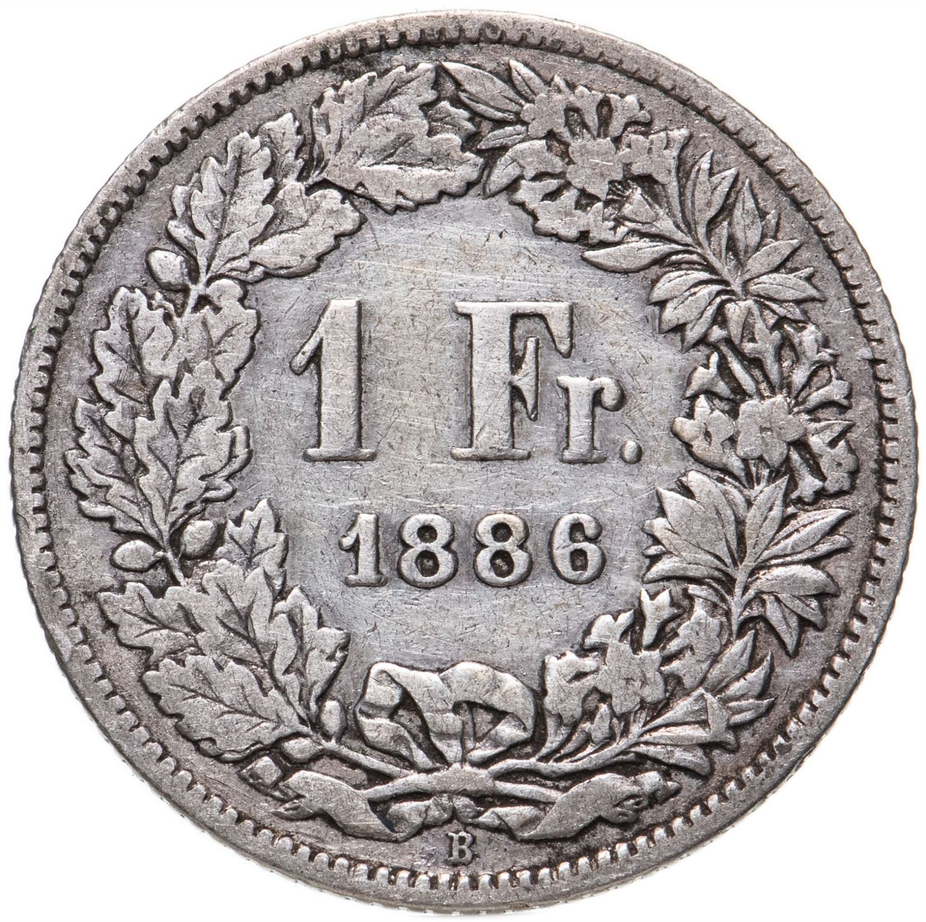 Switzerland Coin Swiss 1 Franc | Helvetia | KM24 | 1875 - 1967