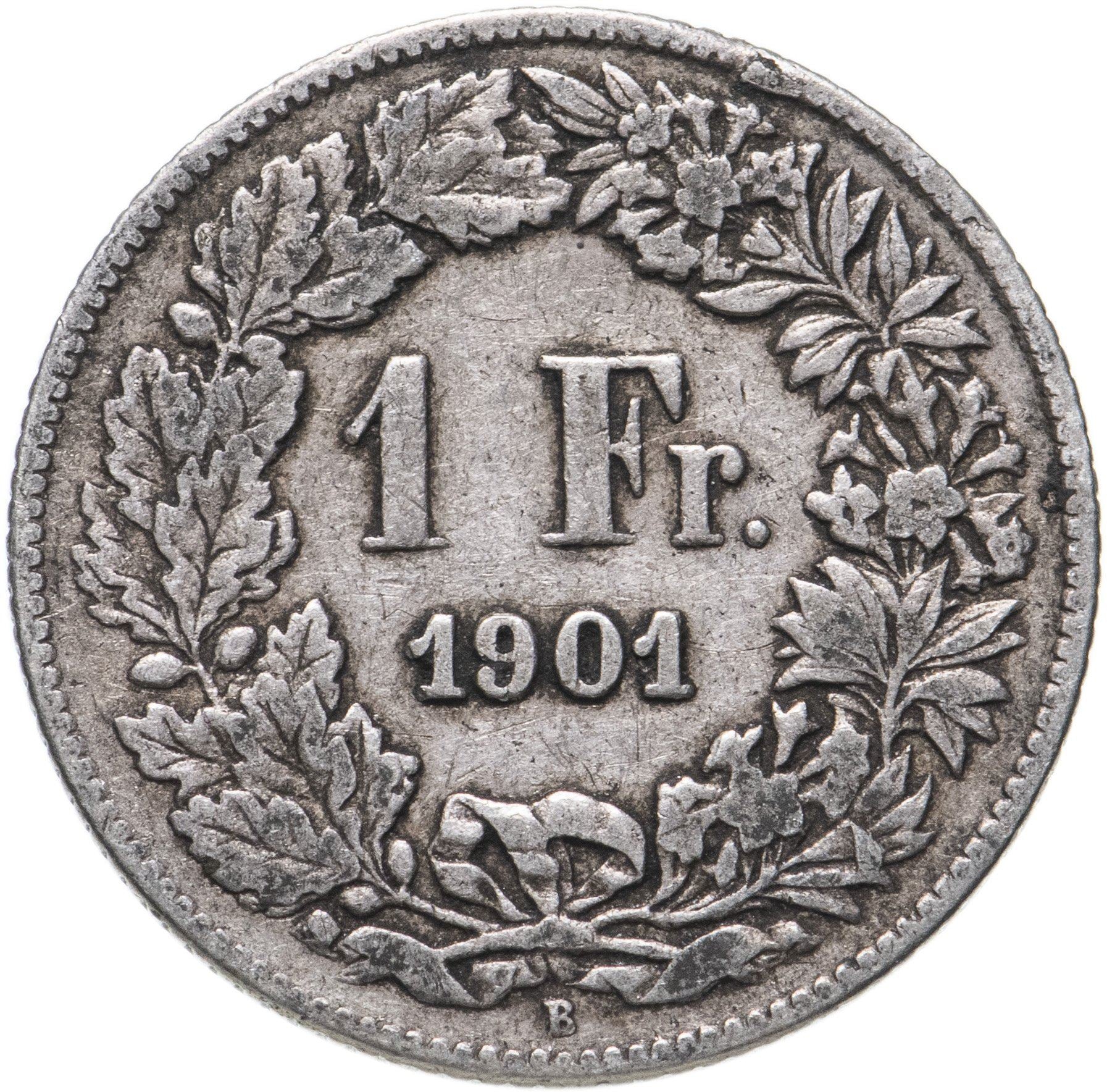 Switzerland Coin Swiss 1 Franc | Helvetia | KM24 | 1875 - 1967