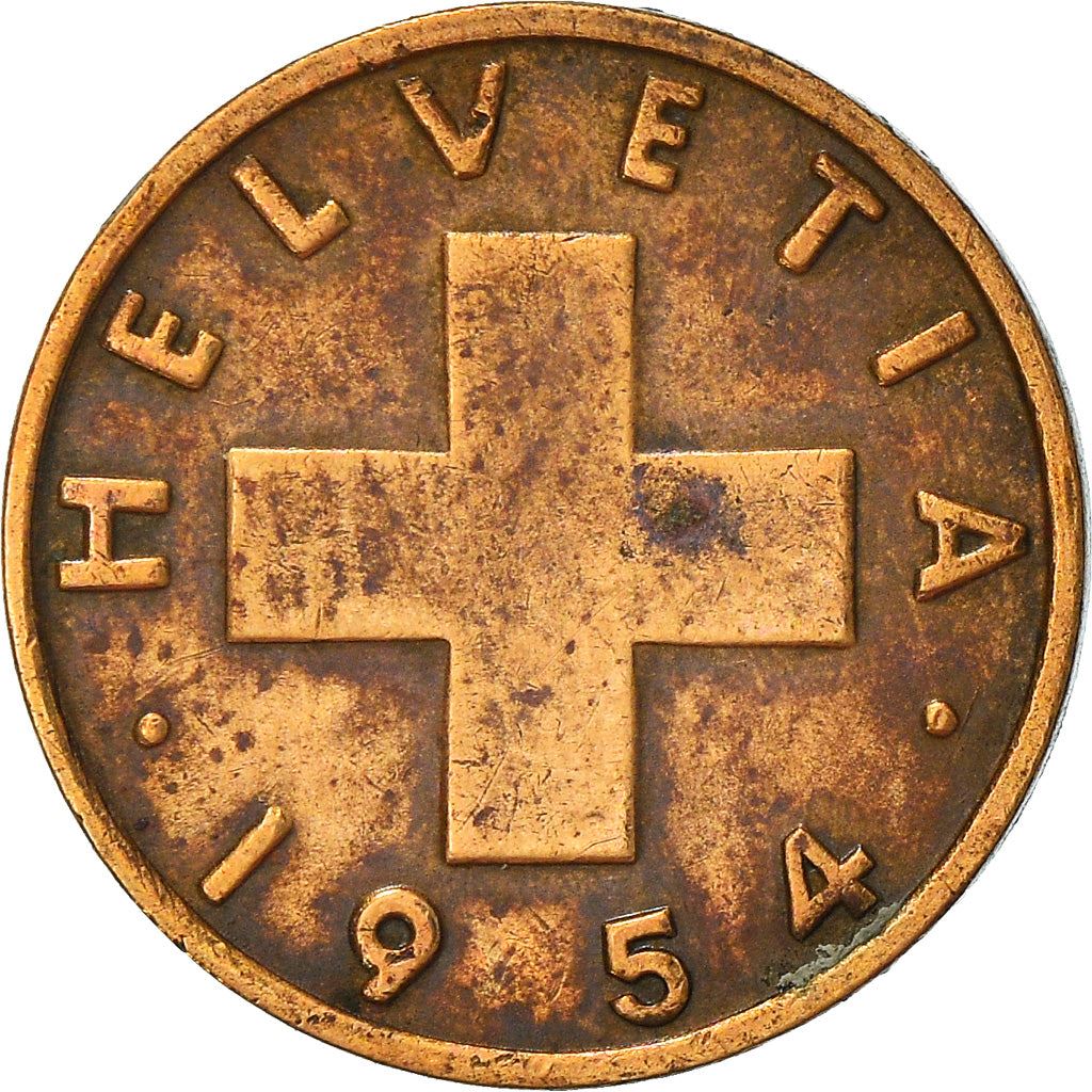 Switzerland Coin Swiss 1 Rappen | Wheat Spike | Swiss Cross | KM46 | 1948 - 2006