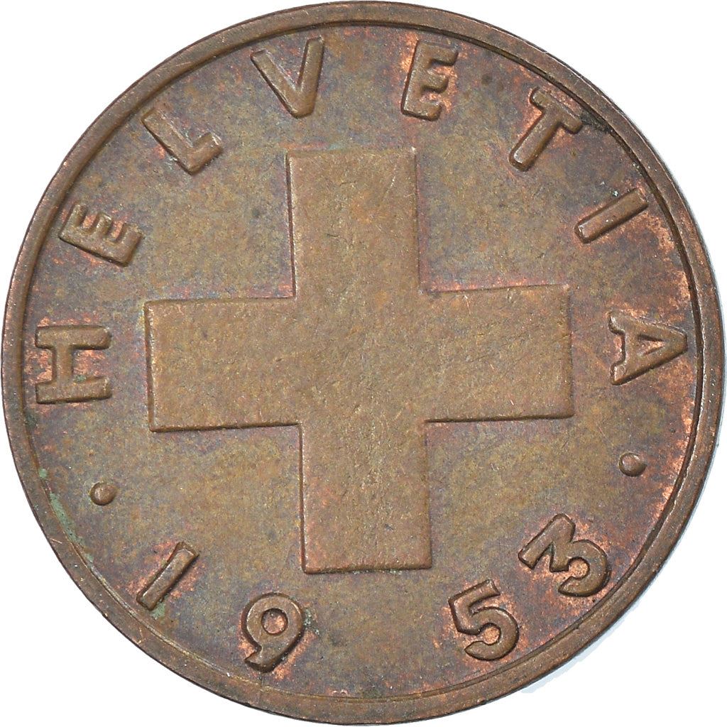 Switzerland Coin Swiss 1 Rappen | Wheat Spike | Swiss Cross | KM46 | 1948 - 2006