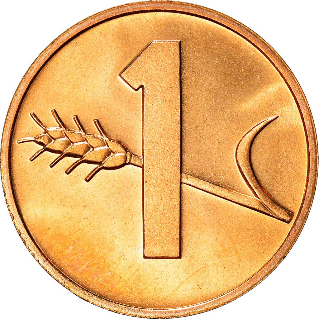 Switzerland Coin Swiss 1 Rappen | Wheat Spike | Swiss Cross | KM46 | 1948 - 2006