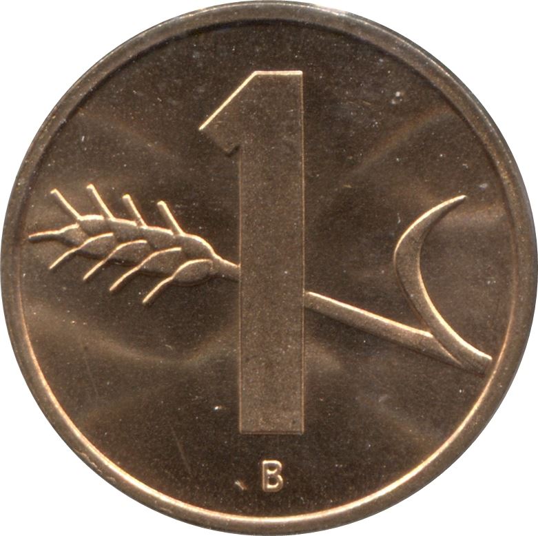 Switzerland Coin Swiss 1 Rappen | Wheat Spike | Swiss Cross | KM46 | 1948 - 2006