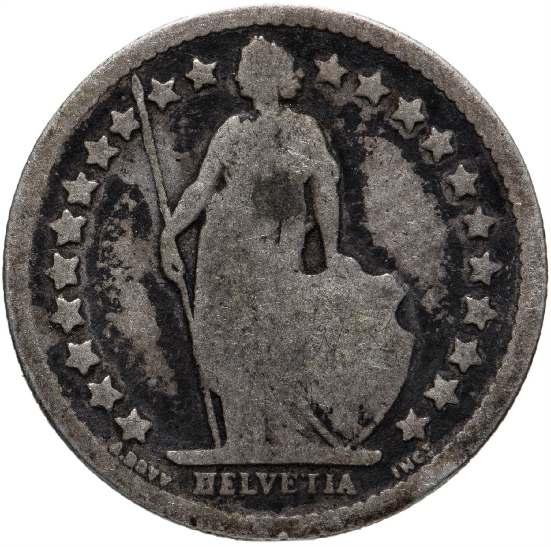 Switzerland Coin Swiss ½ Franc | Helvetia | KM23 | 1875 - 1967