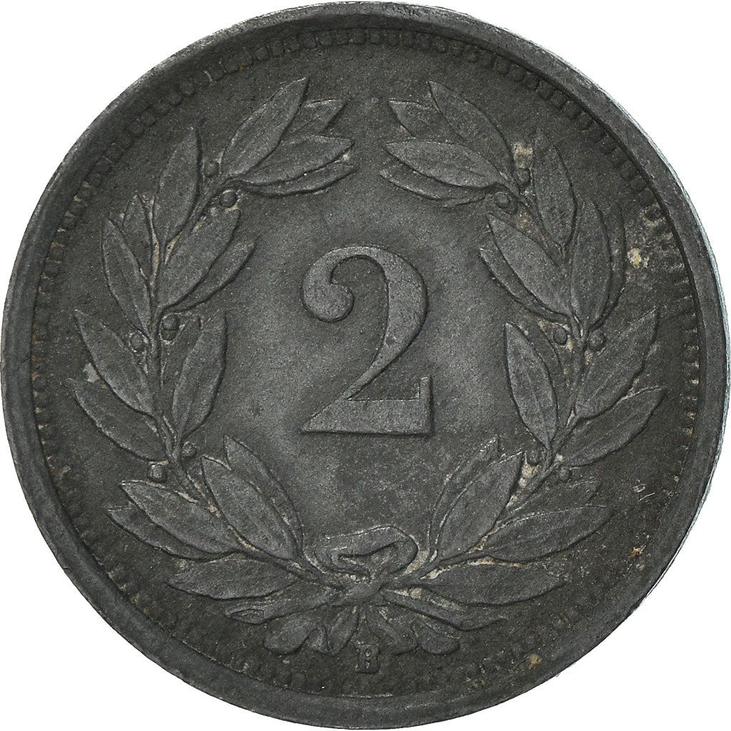 Switzerland Coin Swiss 2 Rappen | Hat | Feather | KM4.2b | 1942 - 1946