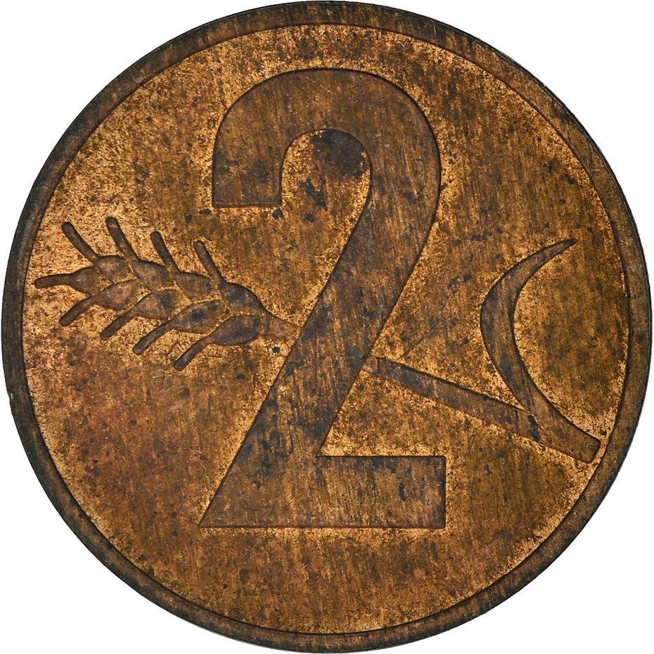 Switzerland Coin Swiss 2 Rappen | Wheat Spike | Swiss Cross | KM47 | 1948 - 1974