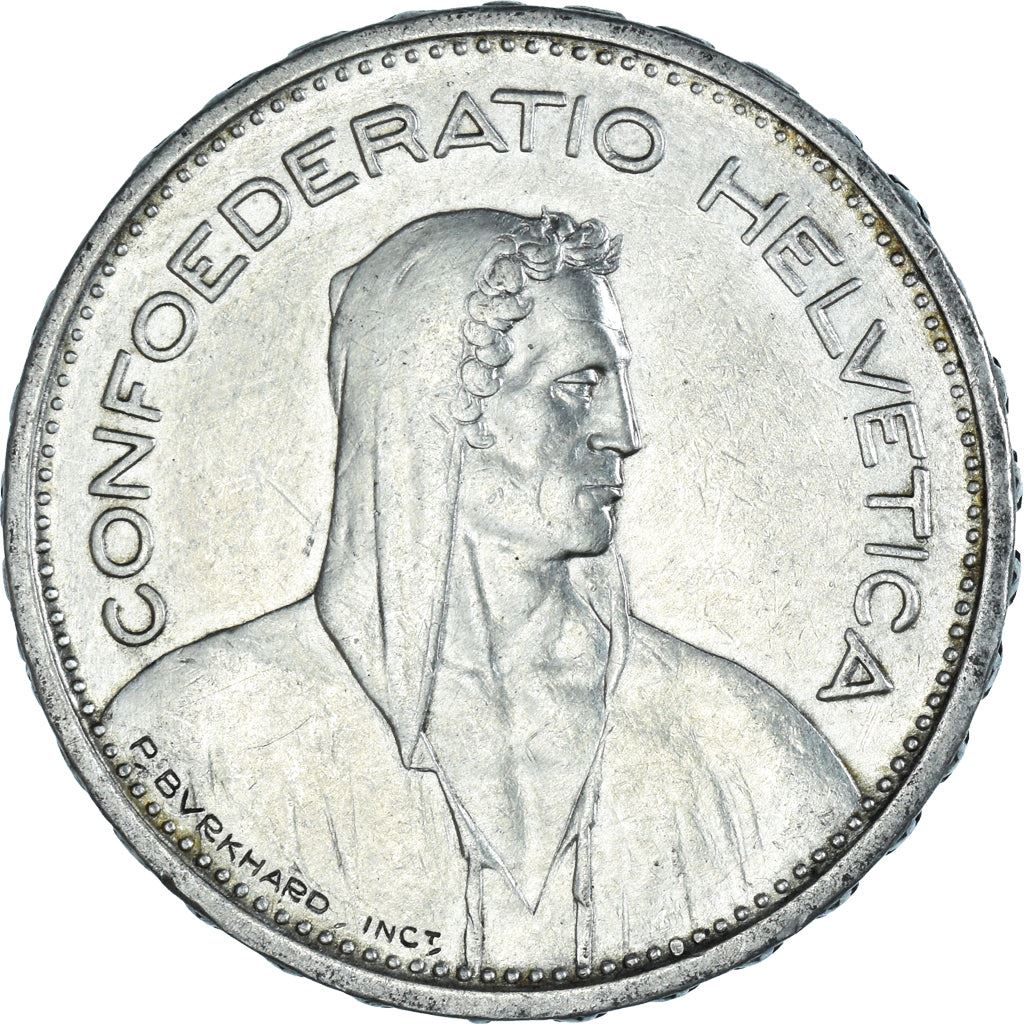 Switzerland Coin Swiss 5 Francs | Composer Paul Burkhard | KM40 | 1931 - 1969