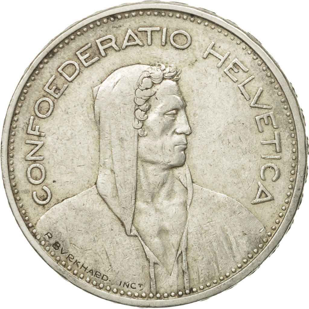 Switzerland Coin Swiss 5 Francs | Composer Paul Burkhard | KM40 | 1931 - 1969