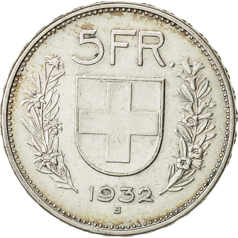 Switzerland Coin Swiss 5 Francs | Composer Paul Burkhard | KM40 | 1931 - 1969