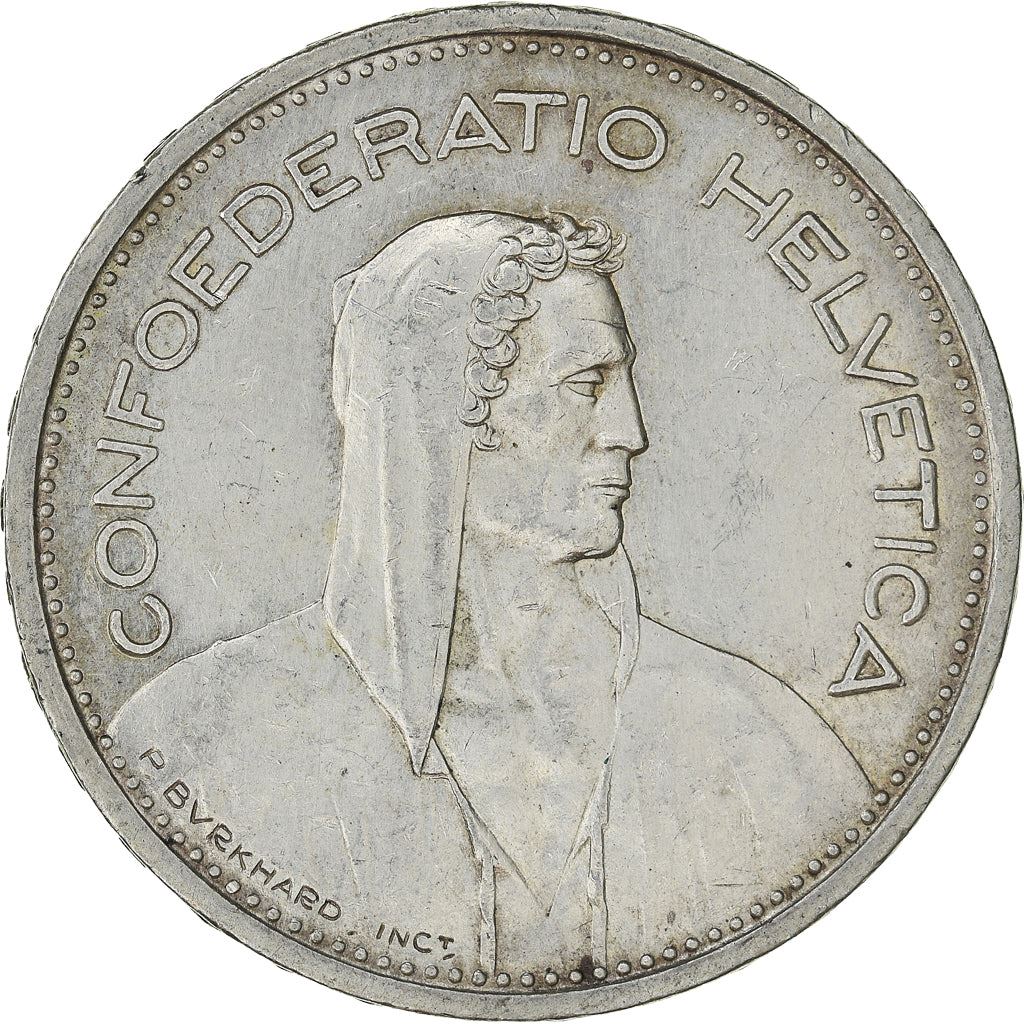 Switzerland Coin Swiss 5 Francs | Composer Paul Burkhard | KM40 | 1931 - 1969