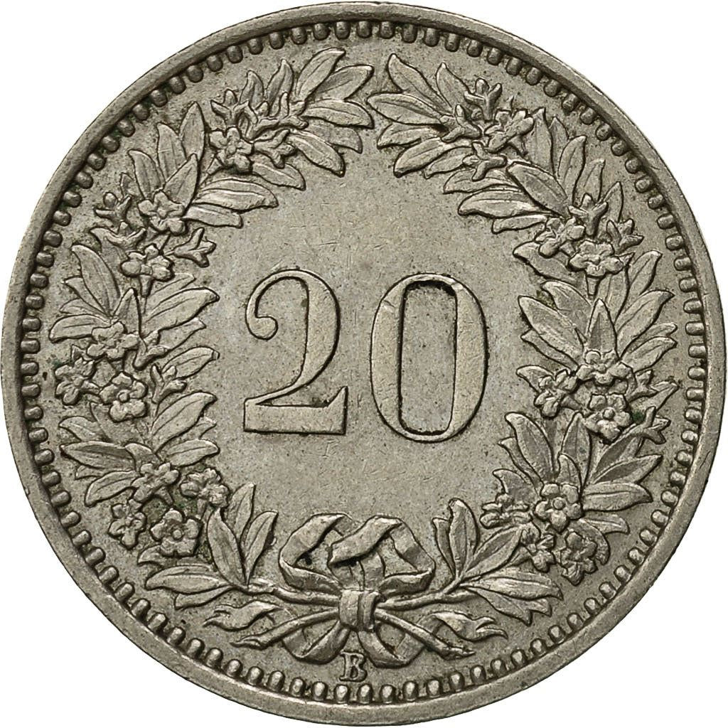 Switzerland | Swiss | 20 Rappen Coin | Goddess of Liberty Libertas | KM29a | 1939 - 2021