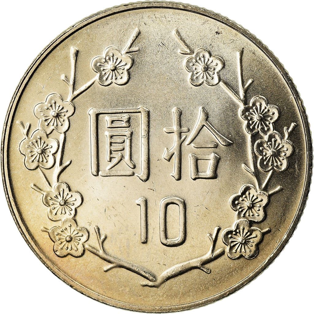 Taiwan | 10 New Dollars Coin | Chiang Kai-shek | Y:553, Schön:23 | 1981 - 2010