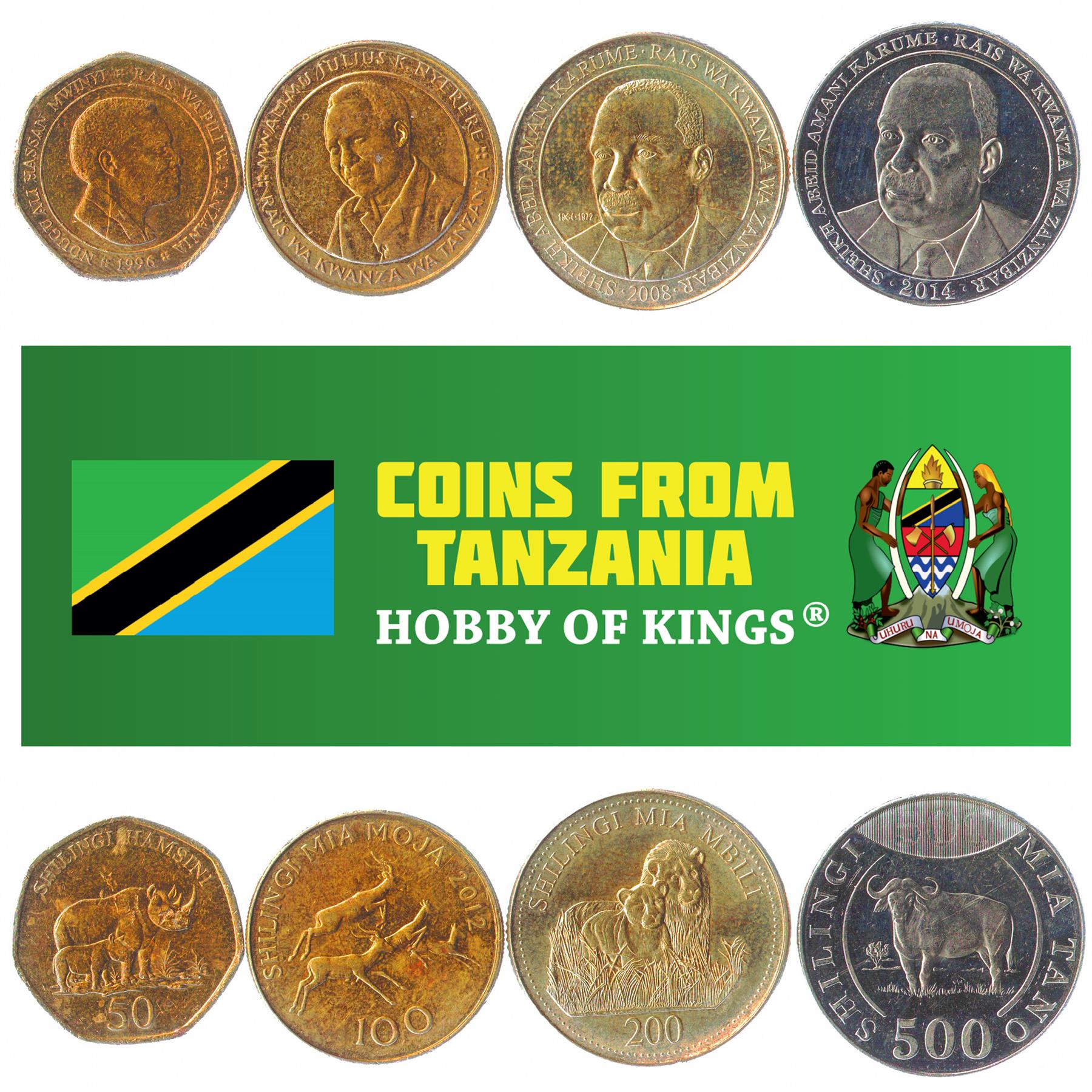 Tanzania | 4 Coin Set | 50 100 200 500 Shilingi | 1993 - 2019