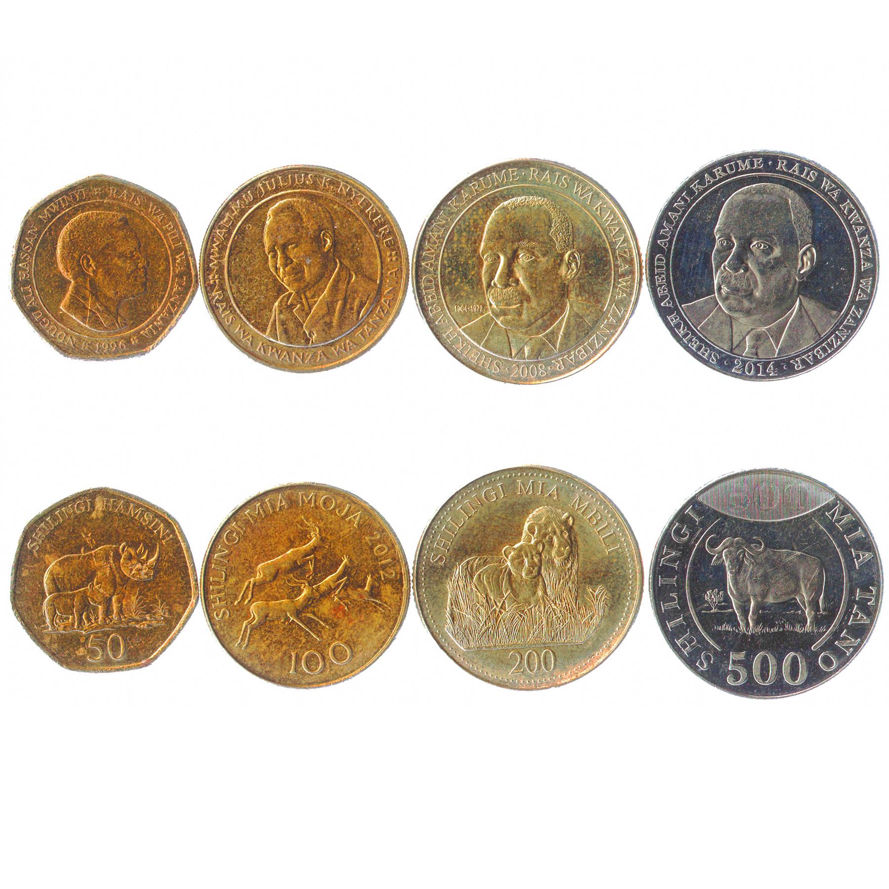 Tanzania | 4 Coin Set | 50 100 200 500 Shilingi | 1993 - 2019