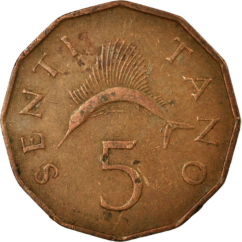 Tanzania | 5 Senti Coin | Sailfish | Km:1 | 1966 - 1984