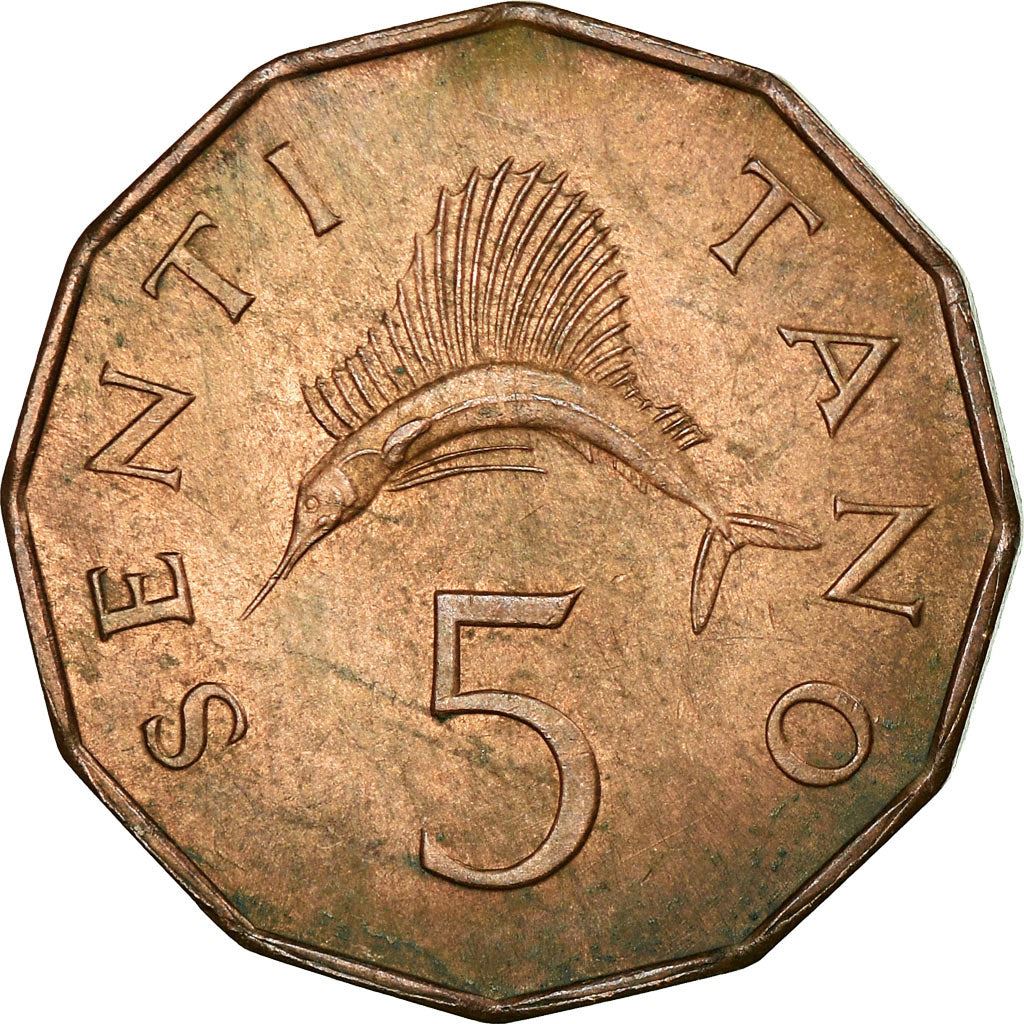 Tanzania | 5 Senti Coin | Sailfish | Km:1 | 1966 - 1984