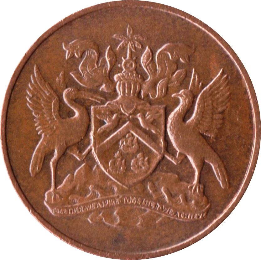 Trinidad and Tobago 1 Cent Coin | Queen Elizabeth II | KM1 | 1966 - 1973