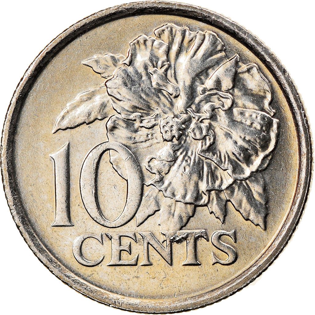 Trinidad and Tobago 10 Cents Coin | Flaming Hibiscus | KM31 | 1976 - 2017