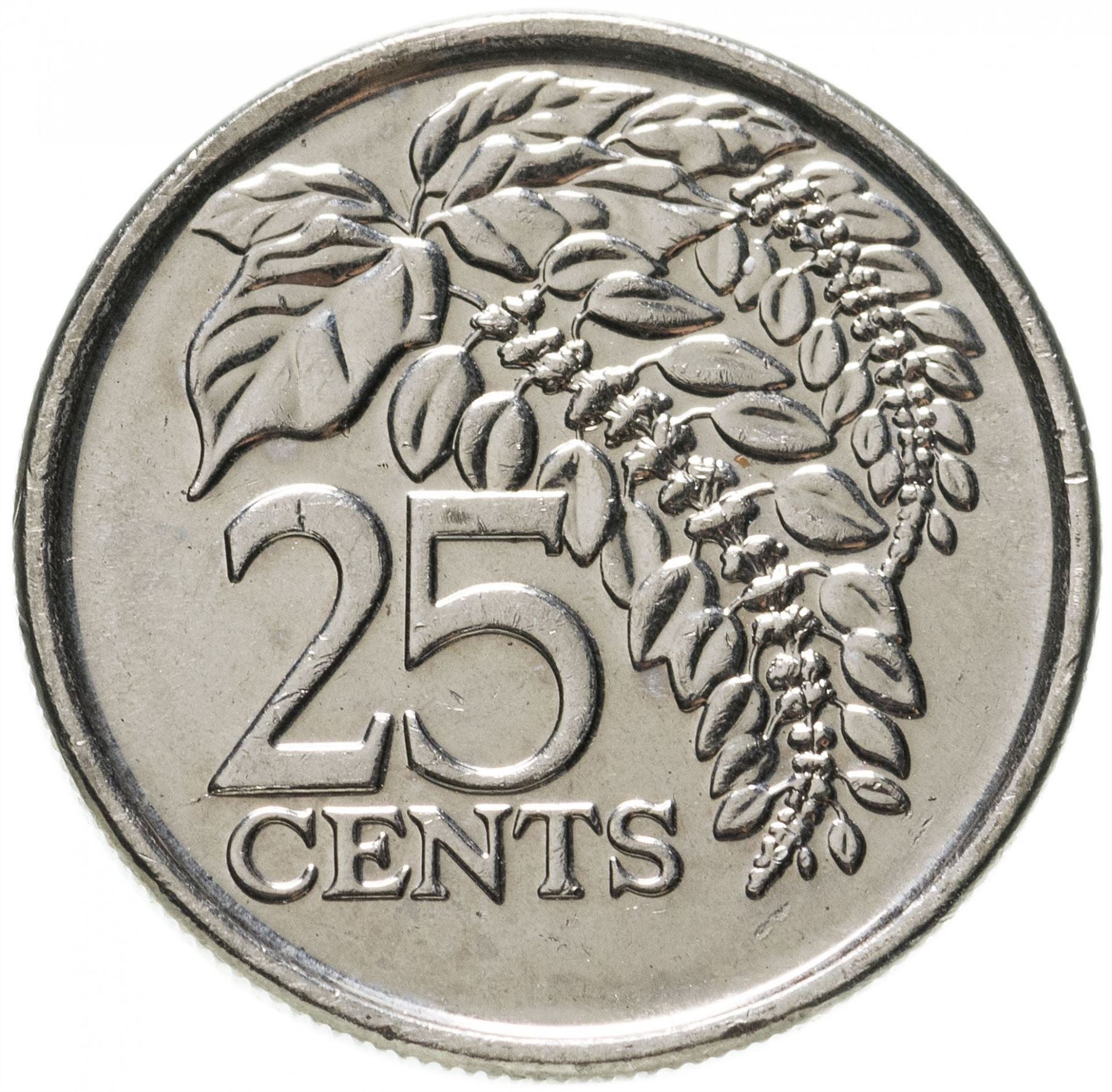 Trinidad and Tobago 25 Cents Coin | Warszewiczia Coccinea | 2017