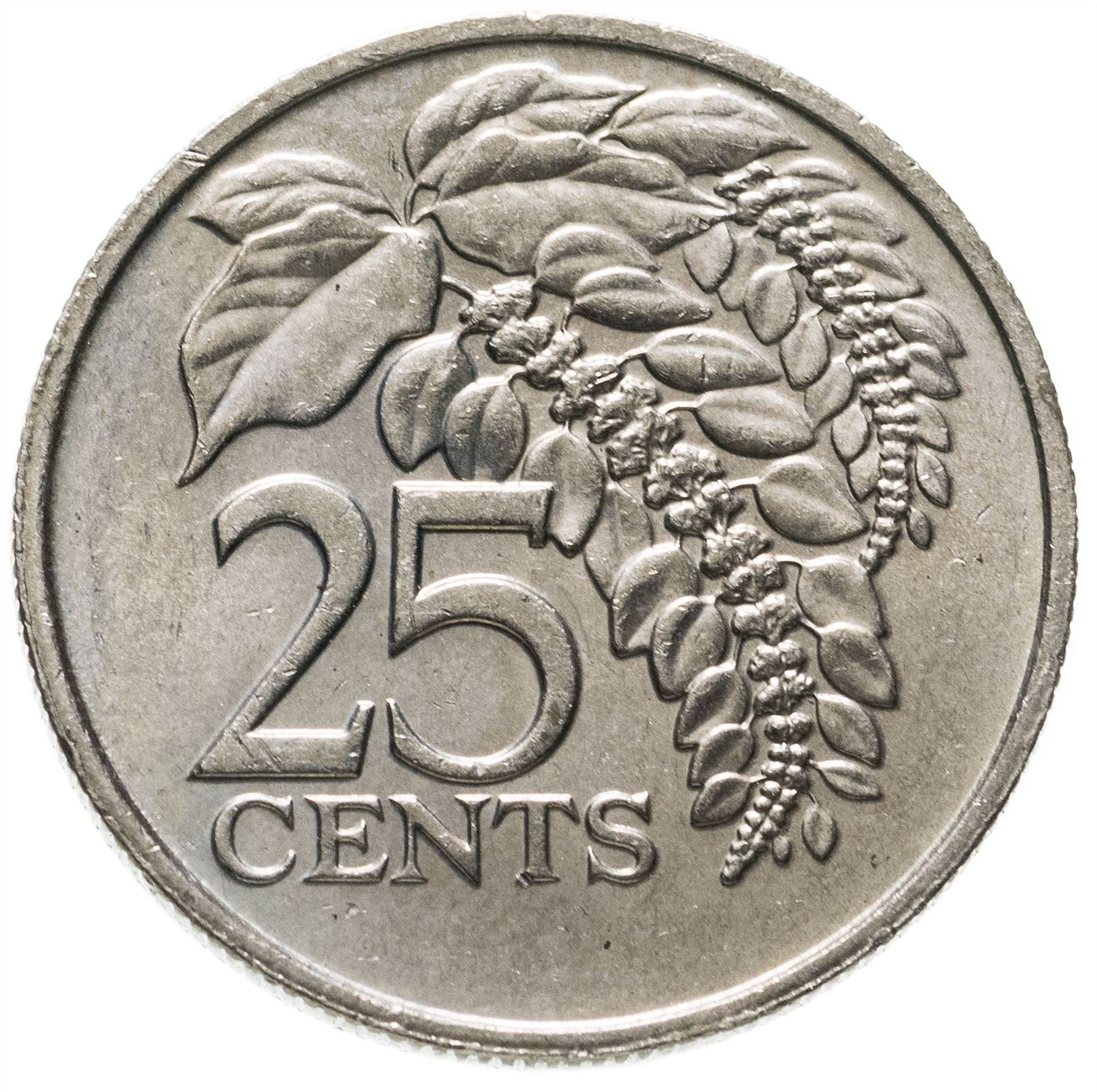 Trinidad and Tobago 25 Cents Coin | Warszewiczia Coccinea | KM32 | 1976 - 2017