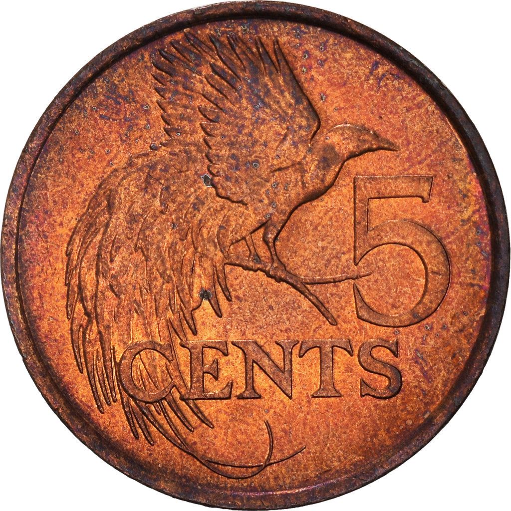 Trinidad and Tobago 5 Cents Coin | Greater Bird of Paradise | KM30 | 1976 - 2017