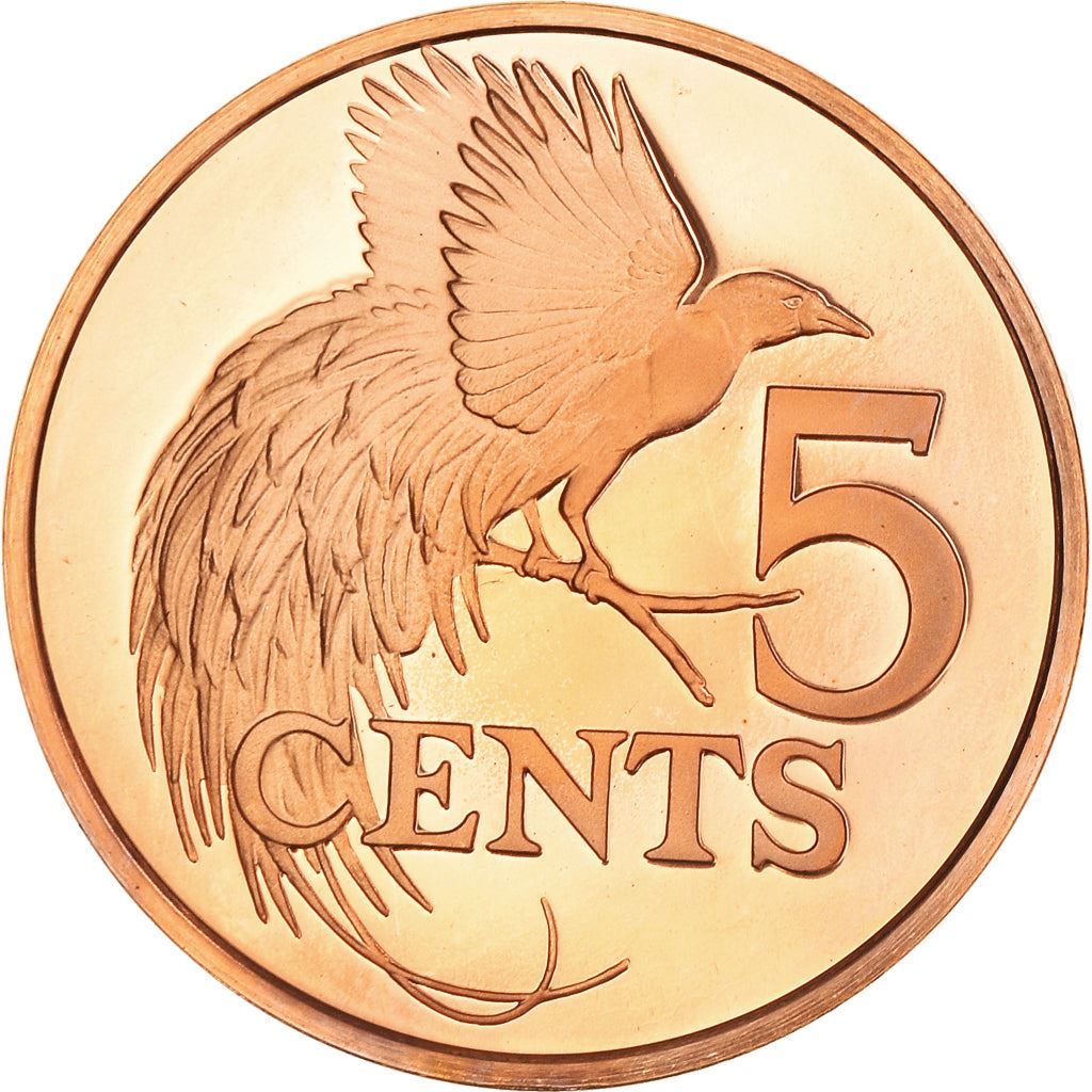 Trinidad and Tobago 5 Cents Coin | Greater Bird of Paradise | KM30 | 1976 - 2017