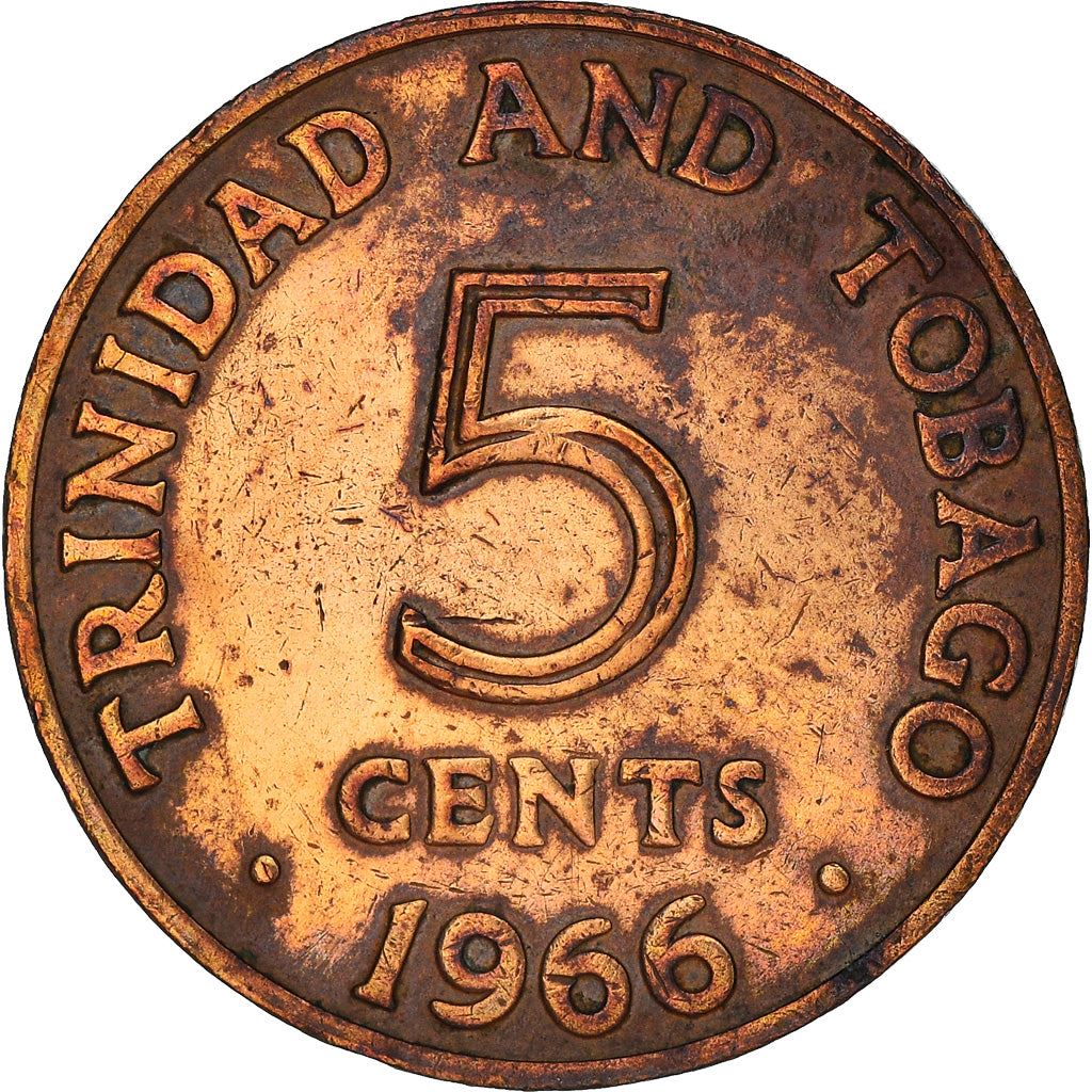 Trinidad and Tobago 5 Cents Coin | Queen Elizabeth II | KM2 | 1966 - 1972