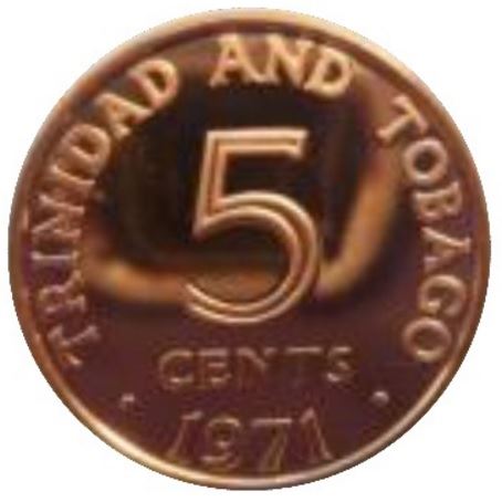 Trinidad and Tobago 5 Cents Coin | Queen Elizabeth II | KM2 | 1966 - 1972