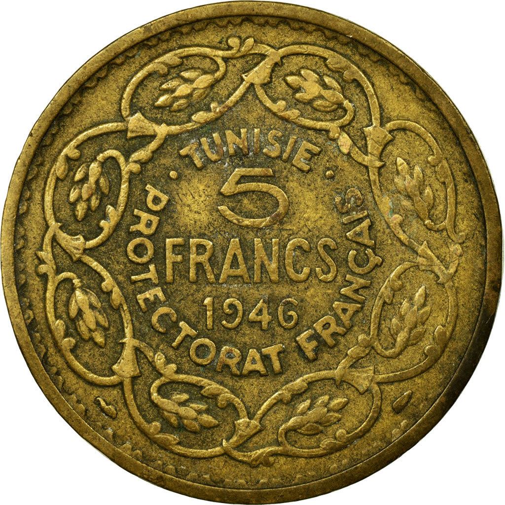 Tunisia | 5 Francs Coin | Muhammad VIII | KM273 | 1946