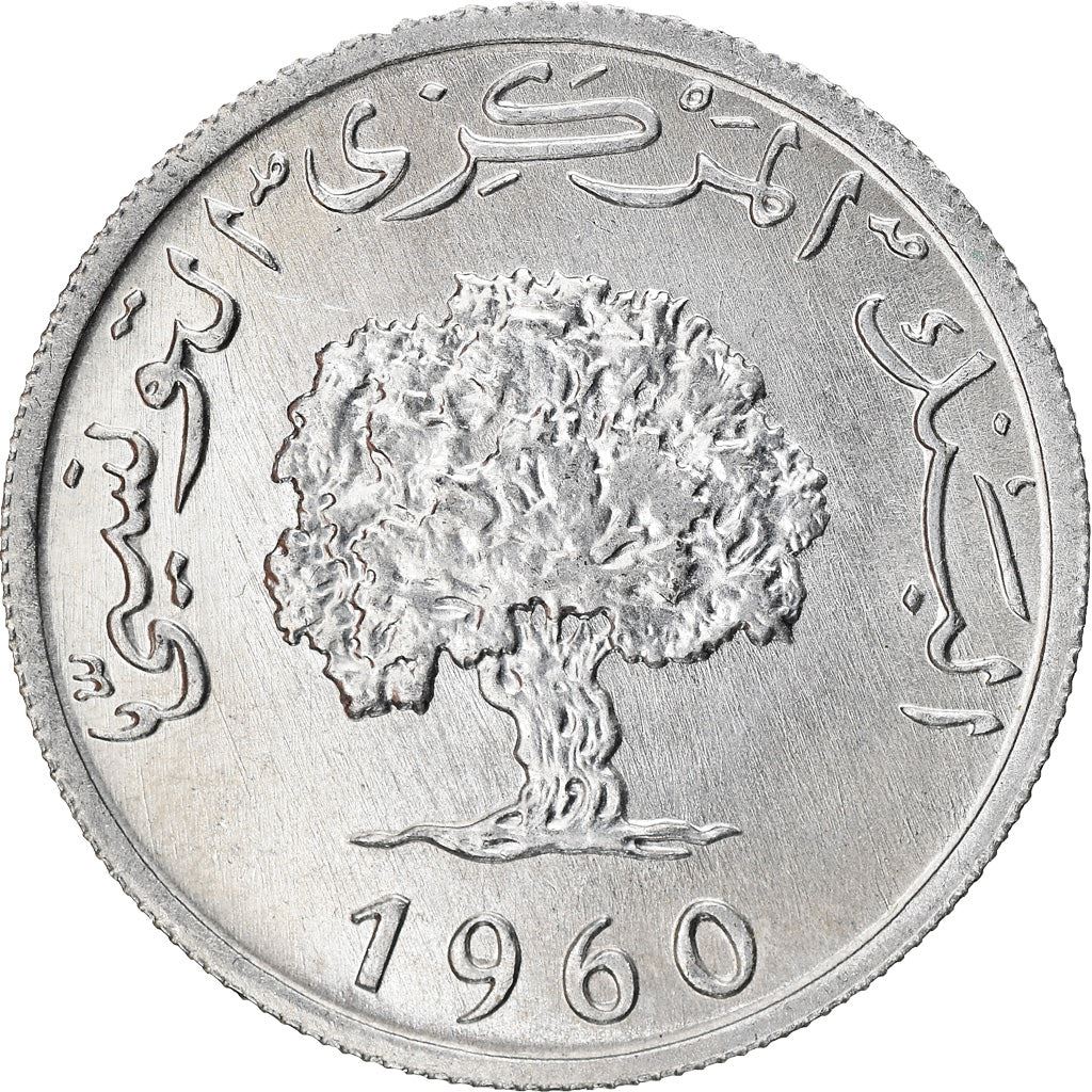 Tunisia 5 Millimes Coin KM282 1960 - 1996