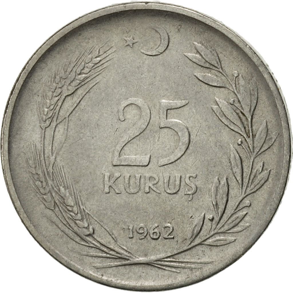 Turkey | 25 Kuruş Coin | KM892.3| 1960 - 1966