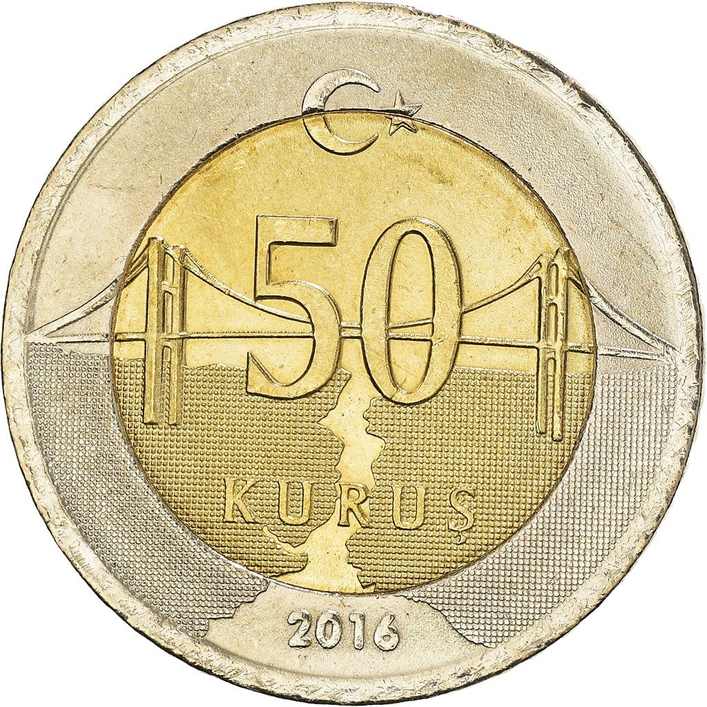 Turkey 50 Kurus Coins | 100 coins | Bosphorus Strait Bridge | 2009 - 2021