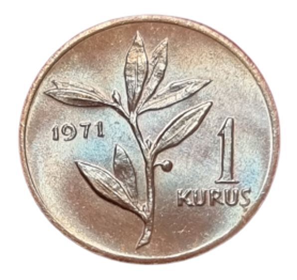 Turkey Coin Turkish 1 Kurus | Istanbul | Moon Star | KM895a | 1963 - 1974