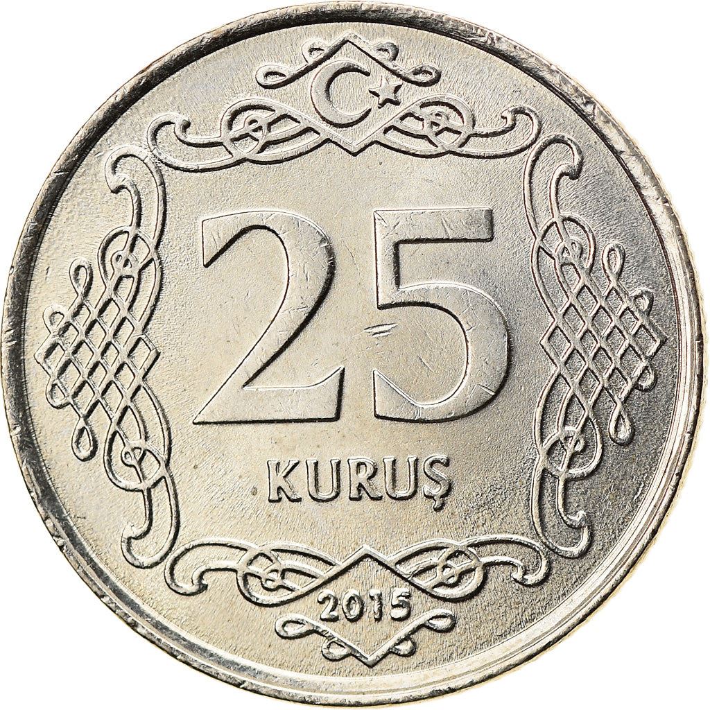 Turkey Coin Turkish 25 Kurus | President Mustafa Kemal Ataturk | Moon Star | KM1242 | 2009 - 2021