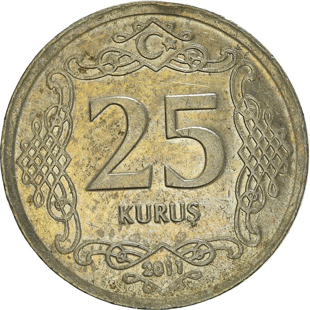 Turkey Coin Turkish 25 Kurus | President Mustafa Kemal Ataturk | Moon Star | KM1242 | 2009 - 2021