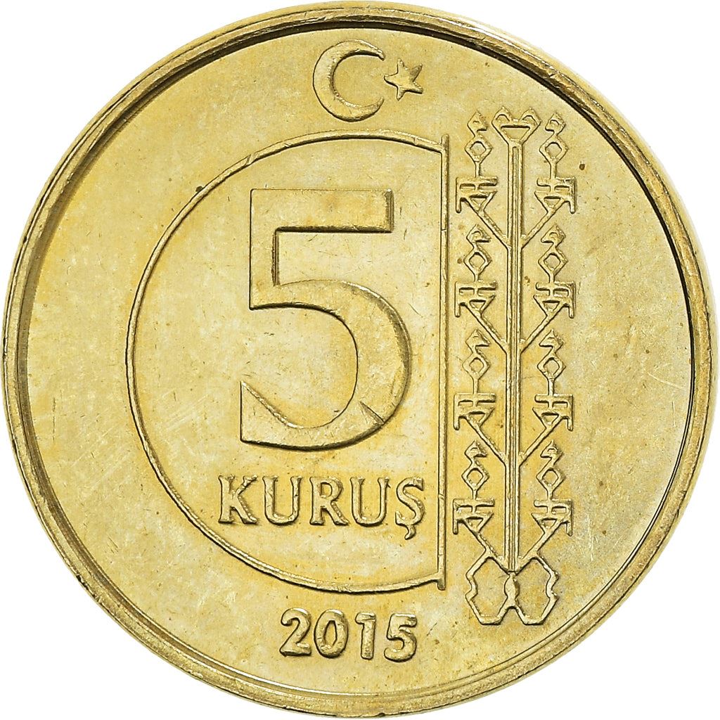 Turkey Coin Turkish 5 Kurus | President Mustafa Kemal Ataturk | KM1240 | 2009 - 2021