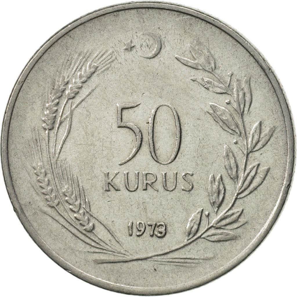 Turkey Coin Turkish 50 Kurus | FAO | Bride | Moon Star | KM899 | 1971 - 1979