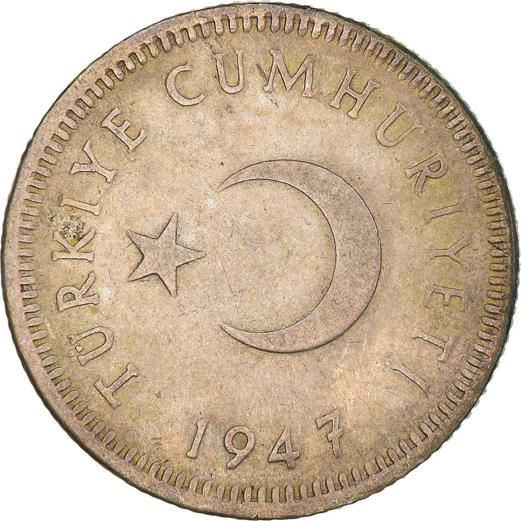 Turkey | Turkish 50 Kurus Coin | Moon Star | Istanbul | KM882 | 1947 - 1948