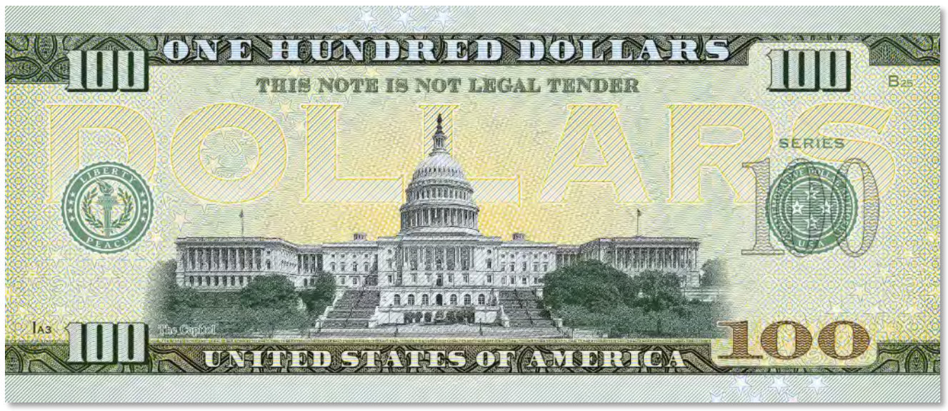 USA 100 Dollar Note | Indiana Commemorative Souvenir | Carl Fisher Portrait | Indianapolis Speedway | The 50 U.S. States Edition